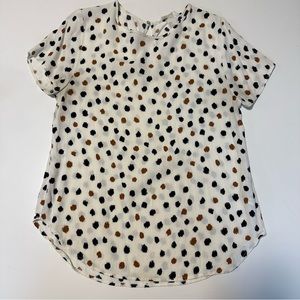 H&M top with black and brown polka dots. Size 6